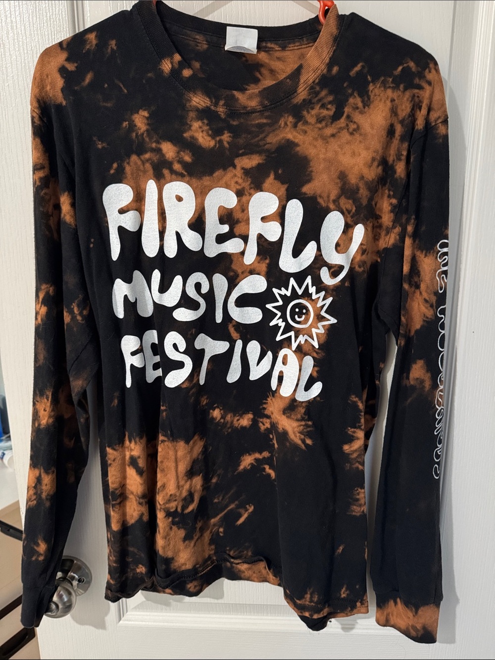 Firefly Music Festival Black & Orange Tie-Dye Long Sleeve Shirt